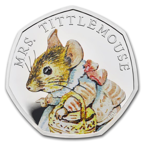 2018 GB Silver 50p Beatrix Potter Proof (Mrs. Tittlemouse) 2018 GB Silver 50p Beatrix Potter Proof (Mrs. Tittlemouse)
